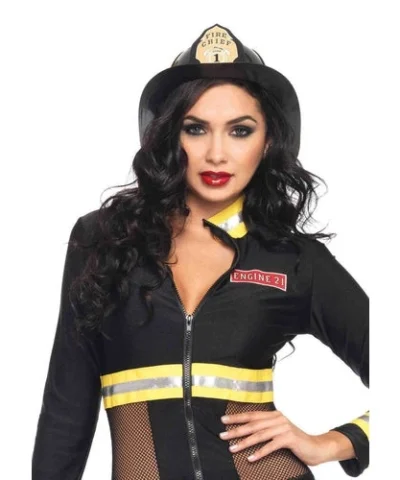 Leg Avenue Black Fire Chief Hat Plastic Halloween Costume Accessory Best Selling Products