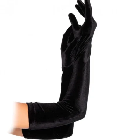 Leg Avenue Gloves & Arm Warmers Black Stretch Velvet Opera Length Gloves