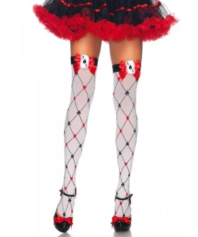 Leg Avenue Card Suit Thigh High Stockings