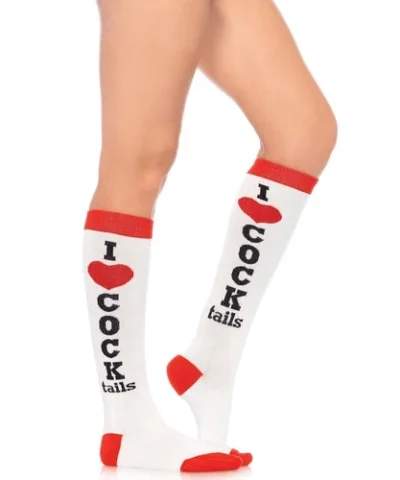 Leg Avenue Cocktails Acrylic Knee Socks O/S WHITE/RED Socks And Anklets