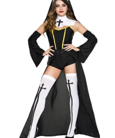 Music Legs Convent Sister Romper Costume Set Military & Uniforms