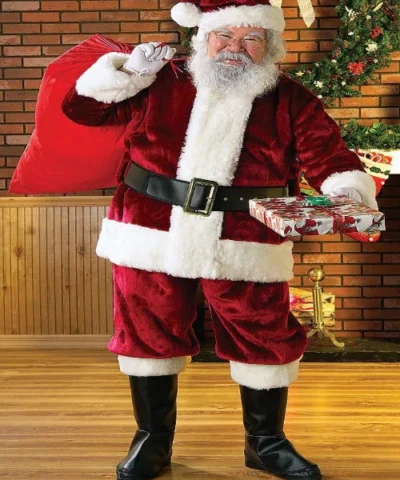 Rubies Crimson Imperial Plush Adult Santa Suit With Faux Fur Trim Mens Holiday