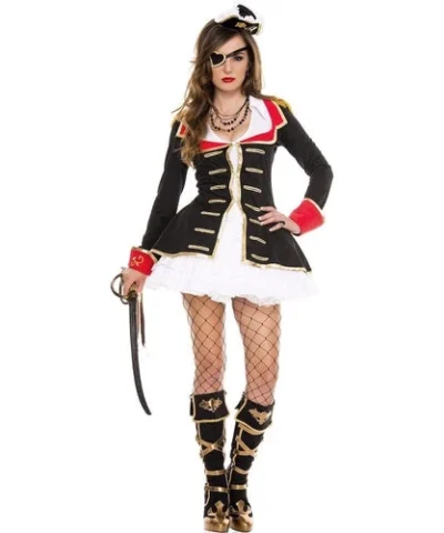 Music Legs Ladies Pirates Cute Captain Costume