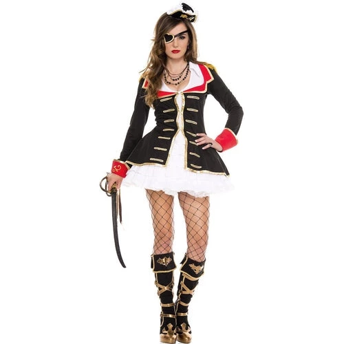 Music Legs Ladies Pirates Cute Captain Costume