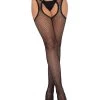 Leg Avenue Garterbelt Stockings And Suspender Hose Dawn Fishnet Suspender Hose