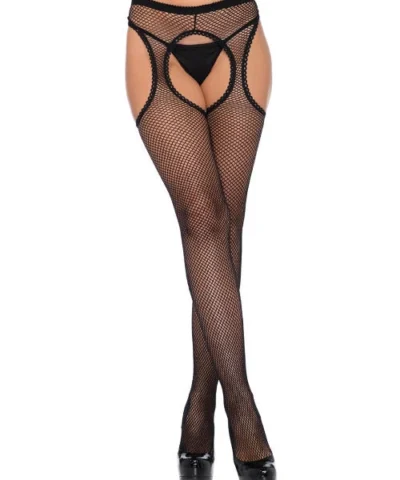 Leg Avenue Garterbelt Stockings And Suspender Hose Dawn Fishnet Suspender Hose