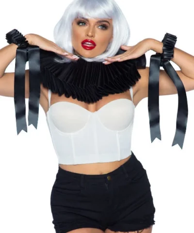 Leg Avenue Deluxe Ruffle Neck Piece And Wrist Cuffs Weapons Props And Kits