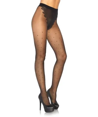 Leg Avenue Dottie Polka Dot Pantyhose Sheer Opaque Tights