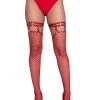 Leg Avenue Dual Strap Iridescent Studded Thigh High Garter Suspender With Mini Hearts Festival & Rave