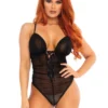 Leg Avenue Teddy And Bodysuits Feel Me Out Lace Up Teddy
