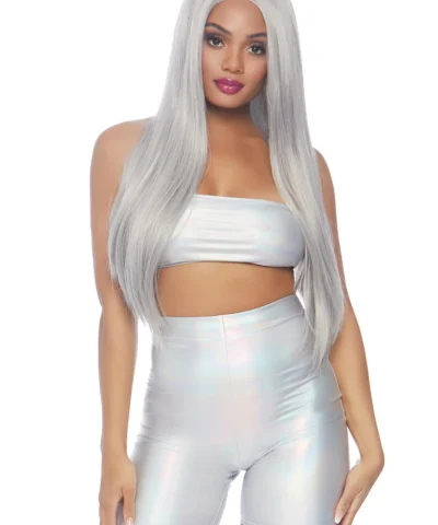 Leg Avenue Holographic Bandeau And Shorts Set Festival & Rave