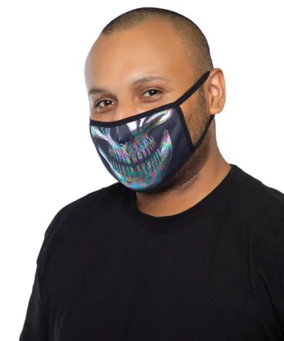 Leg Avenue Iridescent Foil Skull Face Mask
