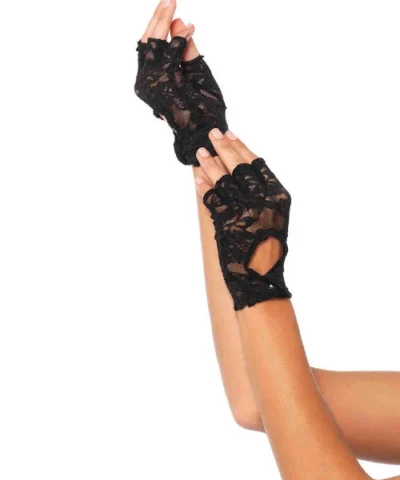 Leg Avenue Gloves & Arm Warmers Lace Keyhole Fingerless Gloves