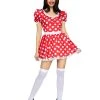 Leg Avenue Polka Dot Dress With Headband Costume