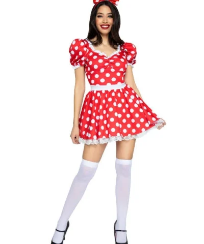 Leg Avenue Polka Dot Dress With Headband Costume