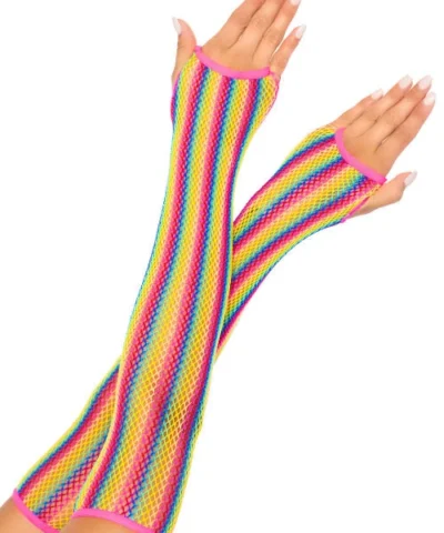 Leg Avenue Rainbow Net Arm Warmers Gloves & Arm Warmers