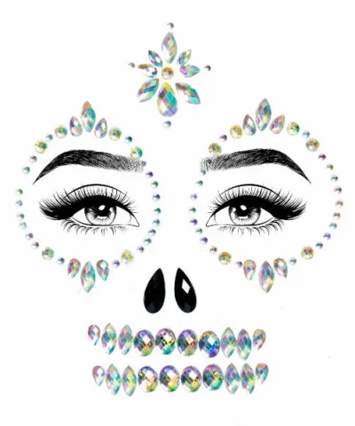 Leg Avenue Skeleton Adhesive Face And Chest Jewel Stickers