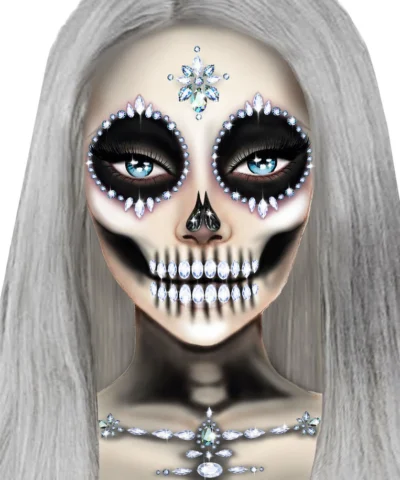 Leg Avenue Skeleton Adhesive Face And Chest Jewel Stickers