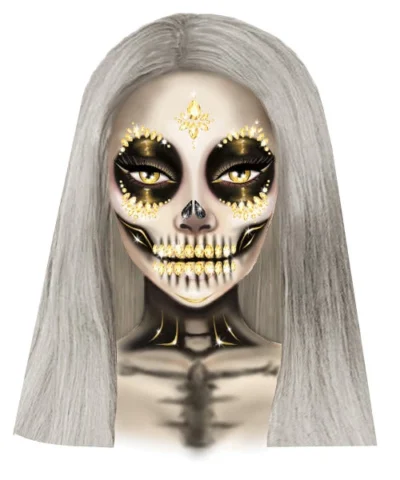 Leg Avenue Skeleton Adhesive Face And Chest Jewel Stickers