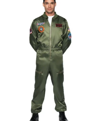 Leg Avenue Mens Military & Uniforms Top Gun Parachute Flight Suit Costume