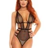 Leg Avenue Tied Down Fishnet Teddy