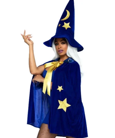 Leg Avenue Witches Vampire And Devils Velvet Moon And Stars Cape And Wizard Hat