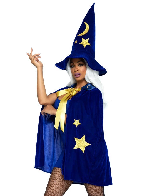 Leg Avenue Witches Vampire And Devils Velvet Moon And Stars Cape And Wizard Hat