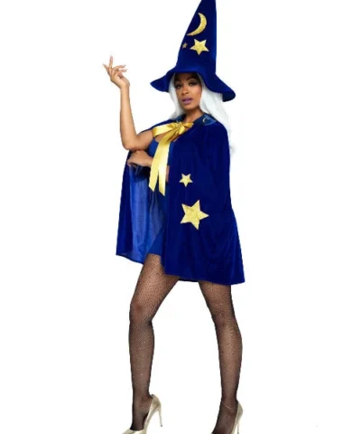 Leg Avenue Witches Vampire And Devils Velvet Moon And Stars Cape And Wizard Hat