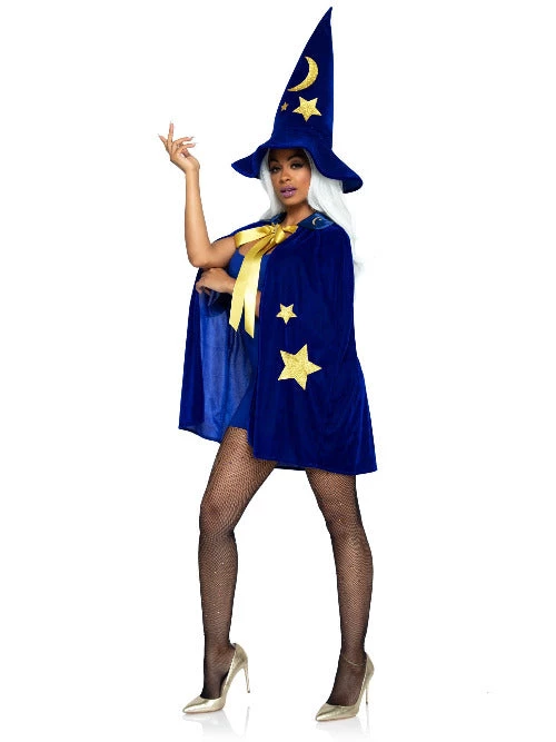 Leg Avenue Witches Vampire And Devils Velvet Moon And Stars Cape And Wizard Hat