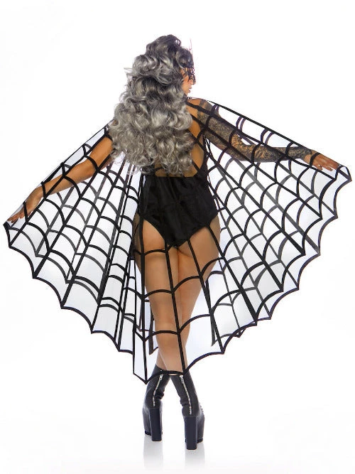 Leg Avenue Capes And Hoods Velvet Flocked Web Cape