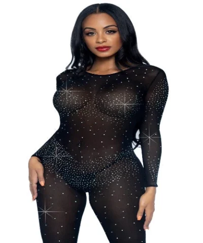 Leg Avenue Design Your Own Costumes Sheer Rhinestone Catsuit.