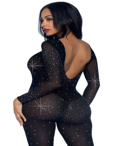 Leg Avenue Design Your Own Costumes Sheer Rhinestone Catsuit.