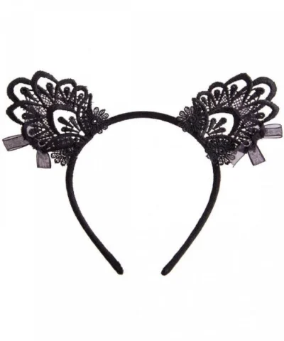 Leg Avenue Venice Lace Cat Ears Headband With Organza Bows