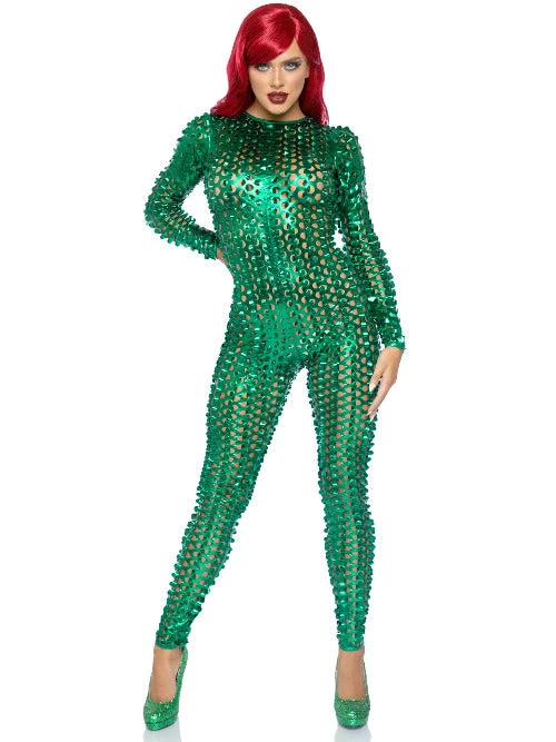 Leg Avenue Laser Cut Metallic Catsuit.