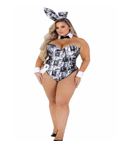 Roma 8pc Playboy Bunny Cover Girl Costume