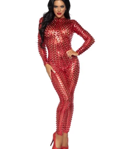 Leg Avenue Laser Cut Metallic Catsuit.