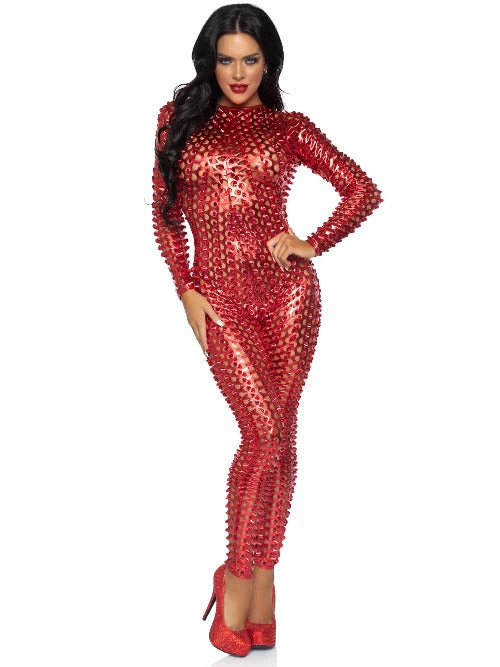 Leg Avenue Laser Cut Metallic Catsuit.