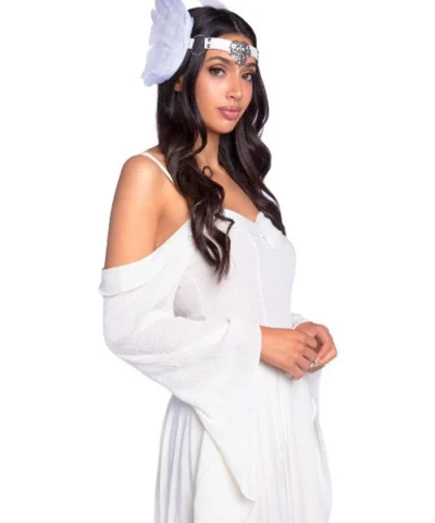 Leg Avenue Feather Headband With O-ring And Metal Filigree Medallion Accent