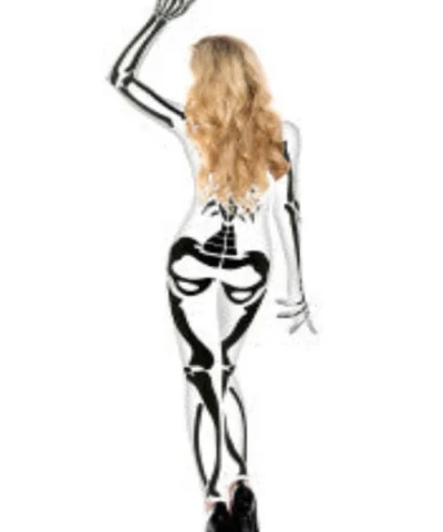 Musiclegs Spooky Skeleton Bodysuit Women Costume