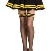 Music Legs Stripe Band Fishnet Thigh Hi