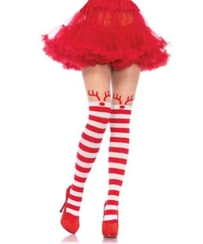 Leg Avenue Rudolph Reindeer Thigh High Halloween And Holiday Hosiery
