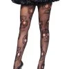 Leg Avenue Halloween And Holiday Hosiery Sugar Skull Net Tights