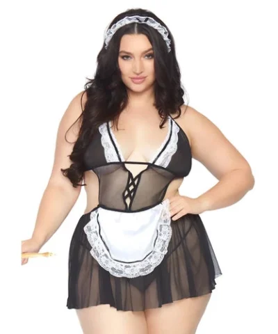 Leg Avenue Plus Fantasy French Maid Lingerie Set
