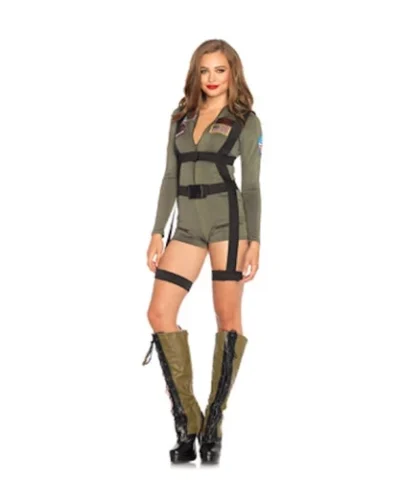 Leg Avenue Top Gun Costume Romper Ladies Licensed Costumes