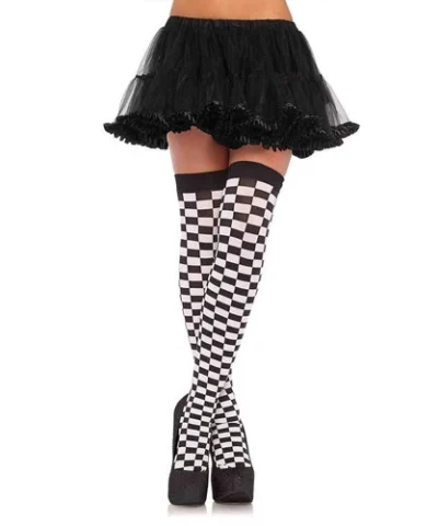 Leg Avenue Poppy Checkerboard Thigh High Stockings