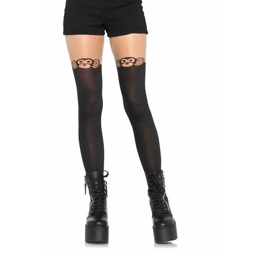 Leg Avenue Sheer Opaque Tights Perrie Monkey Business Women's Tights