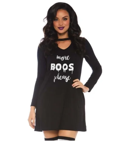 Legavenue More Boos Jersey Dress With Pockets Spooky