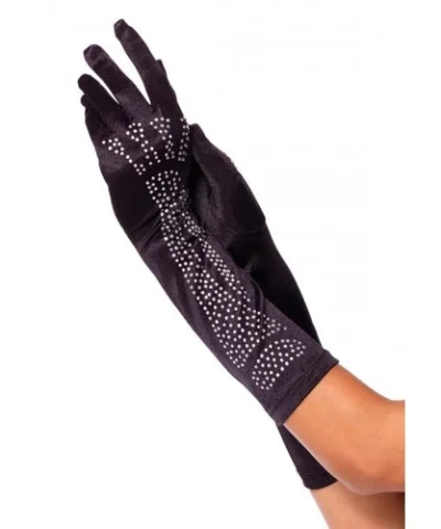 Leg Avenue Gloves & Arm Warmers Rhinestone Skeleton Bone Elbow Length Gloves