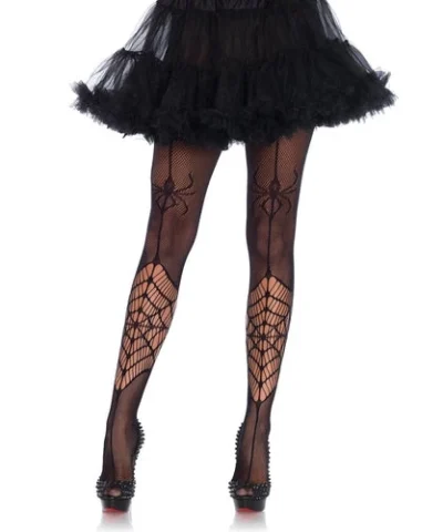 Leg Avenue Itsy Bitsy Spider Net Tights Halloween And Holiday Hosiery