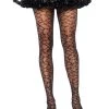 Leg Avenue Sheer Opaque Tights Spandex Sheer Woven Crackle Print Tights